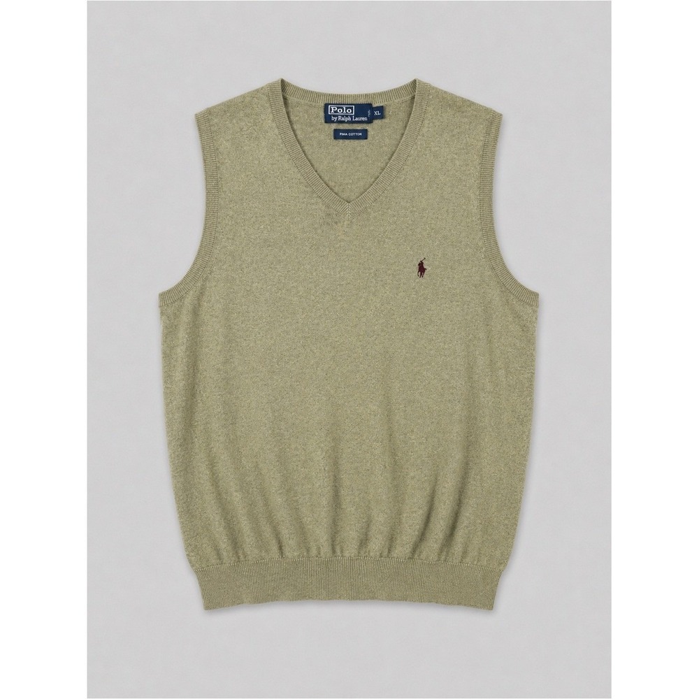 Vintage Polo Ralph Lauren Sweater Vest Size XLT Pima Cotton Preppy Ivy League